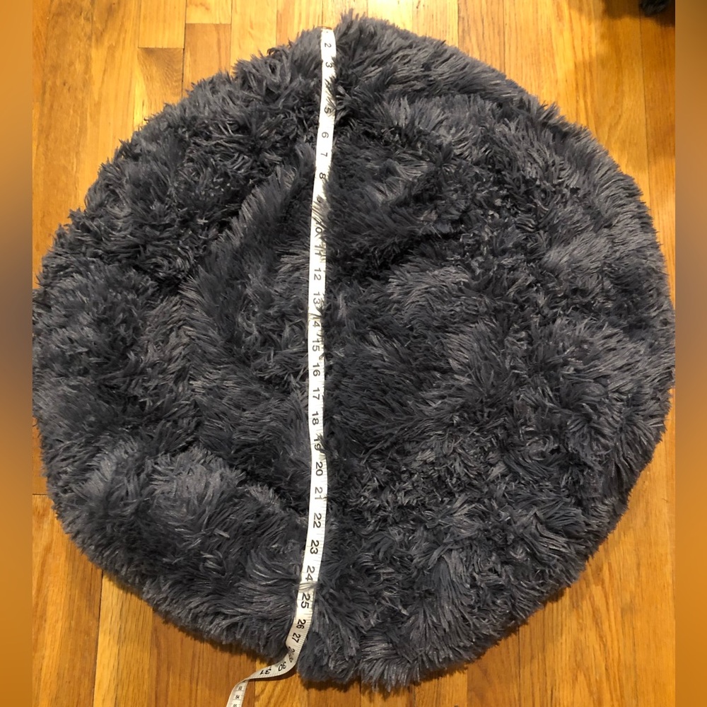 Dark Gray Fluffy Pet Bed LARGE